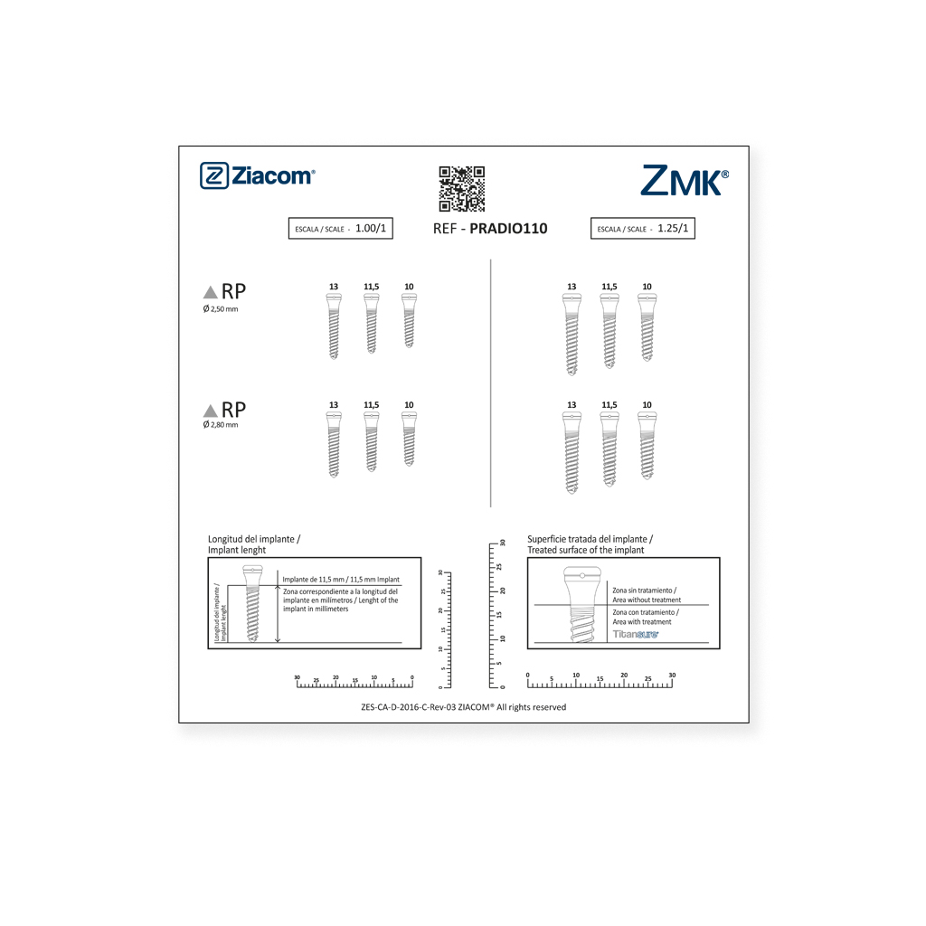 Plantilla radiográfica ZMK 